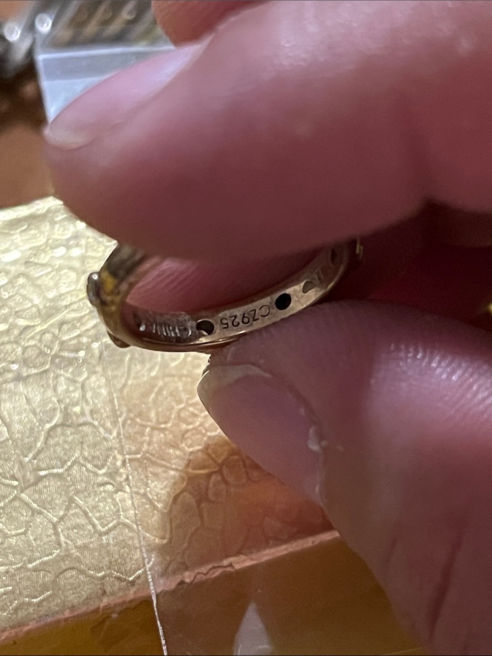 Gold Crystal Accent Stackable Ring - Picture 3 of 8